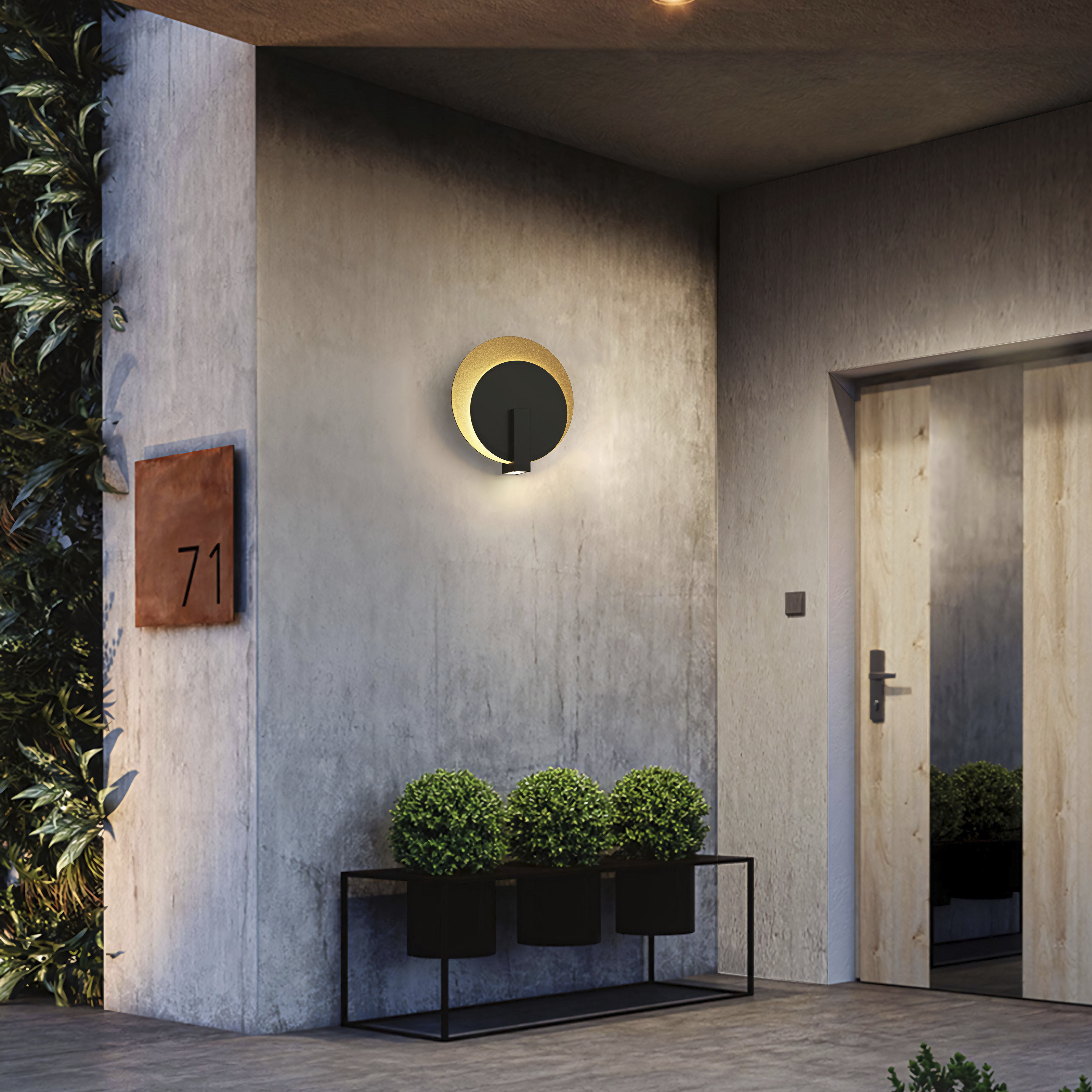 Eclipse LED 12.75 inch Sand Black Outdoor Wall Sconce